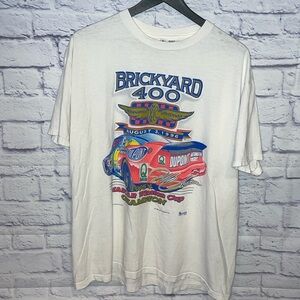 Vintage Brickyard 400 Nascar Racing T Shirt 90s 1996 Jeff Gordan Winston Cup